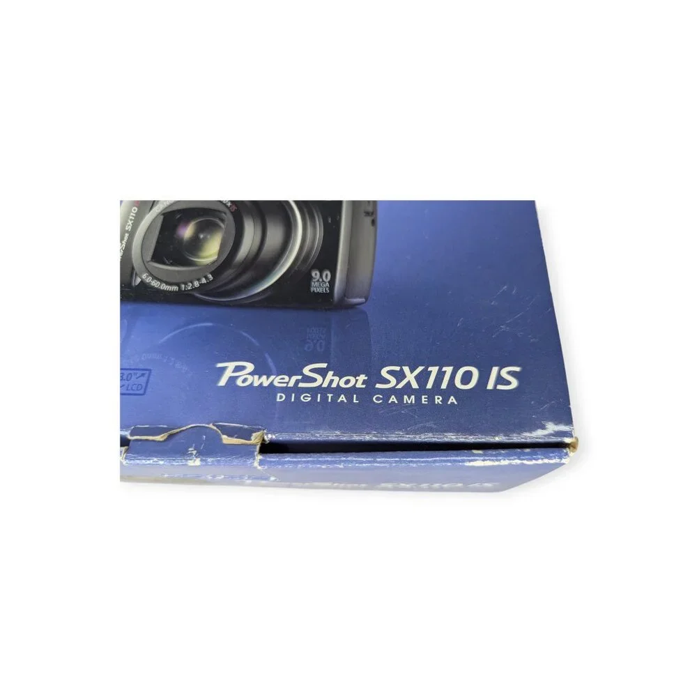 Cannon Digital Camera PowerShot SX110 IS 9 MP w/SD Card and Original Box WORKS
